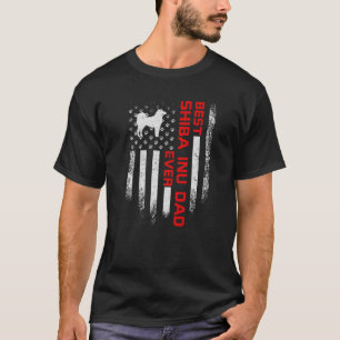 T-shirt Drapeau américain Vintage Meilleur chien Shiba Inu