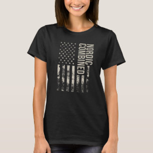 T-shirt Drapeau américain vintage Nordic Combiné Premium