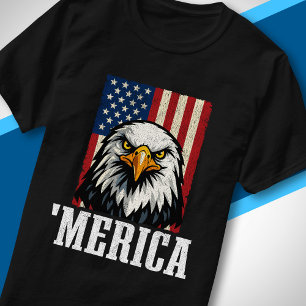 T-shirt Drapeau Américain Vintage Patriotique Aigle Bald M