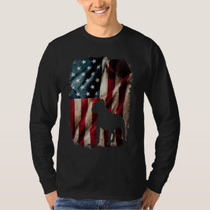 T-shirt Drapeau américain vintage Pitbull chien molosse pi