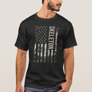 T-shirt Drapeau américain vintage Skeleton Premium