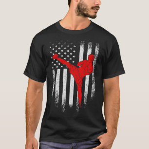T-shirt Drapeau américain vintage Usa combattant de MMA ki
