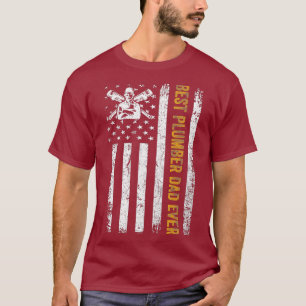T-shirt Drapeau américain vintage USA meilleur plombier