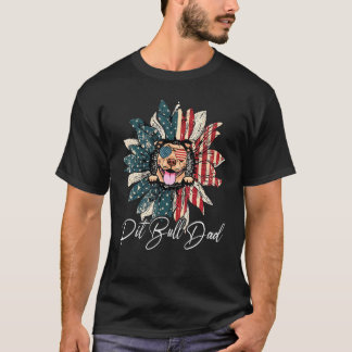 T-shirt Drapeau américain vintage Usa Meilleure Pit Bull P