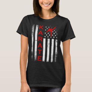 T-shirt Drapeau américain vintage USA rouge blanc karaté M