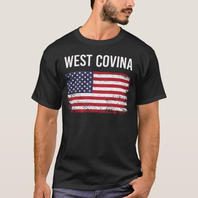T-shirt Drapeau américain West Covina (Devant)