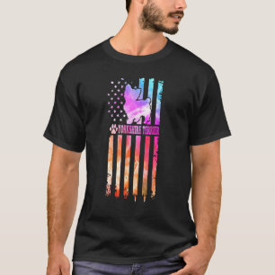 T-shirt Drapeau américain Yorkshire Terrier Dog