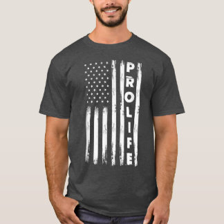 T-shirt Drapeau Anti-avortement américain en détresse Vint