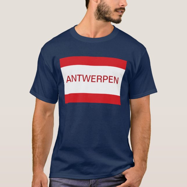 T-shirt Drapeau Antwerpen Anvers Anvers Belgique (Devant)