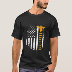 T-shirt Drapeau apiculteur américain Sauvez les abeilles A