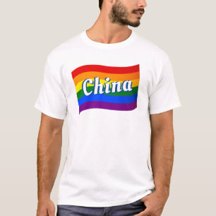 T-shirt Drapeau arc-en-ciel Chine Gay pride chinois LGBT L