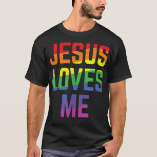 T-shirt Drapeau arc-en-ciel de la fierté chrétienne Jésus 