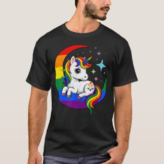 T-shirt Drapeau Arc-en-ciel de la Fierté Gay Licorne Phase