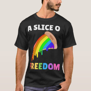 T-shirt Drapeau Arc-En-Ciel De La Pizza Du Gay pride De La