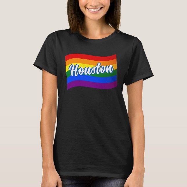 T-shirt Drapeau arc-en-ciel Gay pride de Houston LGBT LGBT (Devant)