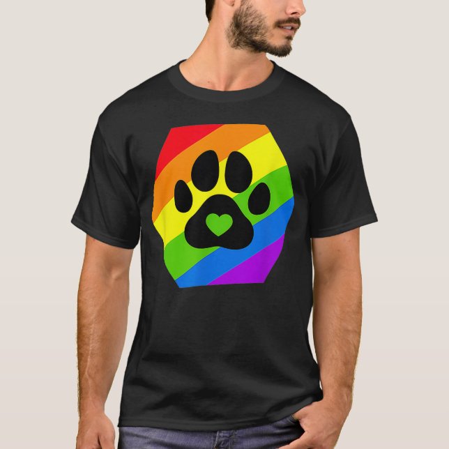 T-shirt Drapeau arc-en-ciel gay pride Furry LGBTQ (Devant)