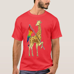 T-shirt Drapeau arc-en-ciel Giraffe