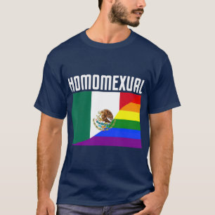 T-shirt Drapeau arc-en-ciel mexicain gay pride Fiers Homos