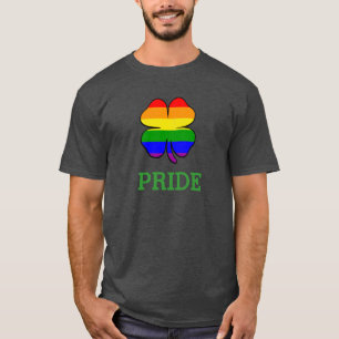 T-shirt Drapeau arc-en-ciel Shamrock Fiers d'être Irlandai
