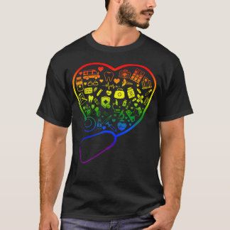 T-shirt Drapeau Arc-en-ciel Stéthoscope Cœur Infirmière Rn
