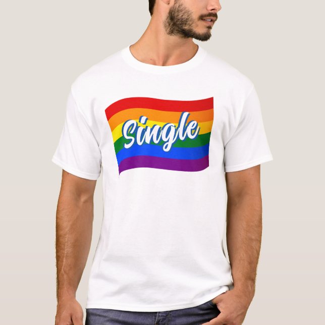 T-shirt Drapeau arc-en-ciel unique gay lesbienne LGBT (Devant)