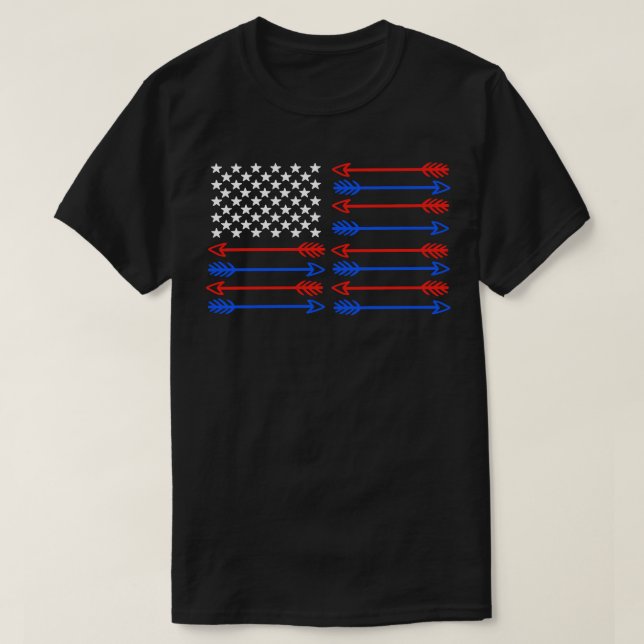 T-shirt Drapeau Archer en tir à l'arc USA (Design devant)