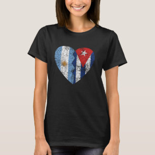 T-shirt Drapeau argentin cubain Coeur Argentine Cuba Drape