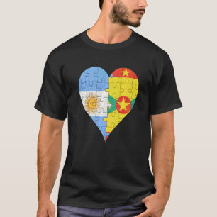 T-shirt Drapeau argentin du Grenade Coeur