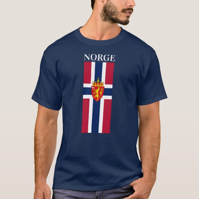 T-shirt Drapeau/Armoiries de Norvège (Devant)
