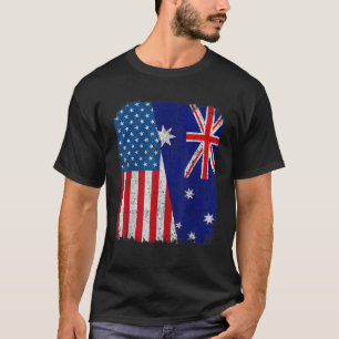 T-shirt Drapeau australien américain moitié États-Unis Aus