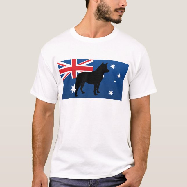 T-shirt drapeau australien de l'australie de silo de chien (Devant)