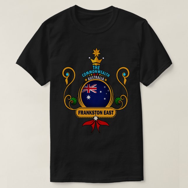 T-shirt Drapeau australien doré de Pride, banlieue est de  (Design devant)