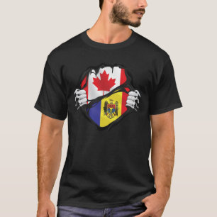 T-shirt Drapeau aux racines arrachées des mains canado-mol