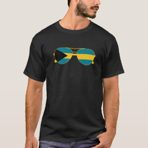 T-shirt Drapeau Bahamas Lunettes de soleil Drapeau bahamée