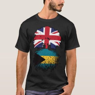 T-shirt Drapeau bahaméen britannique des racines d'arbre