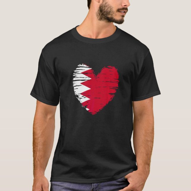 T-shirt Drapeau bahreïni du coeur (Devant)