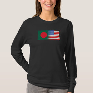 T-shirt Drapeau Bangladais Américain Bangladesh États-Unis