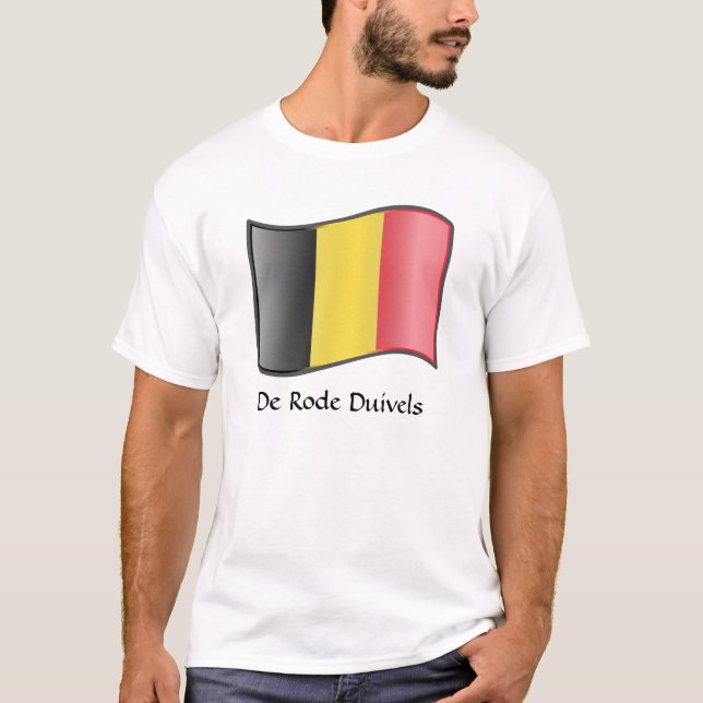 T-shirt Drapeau Belge De Rode Duivels (Devant)
