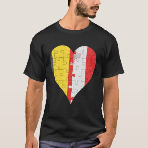 T-shirt Drapeau belge maltais Coeur