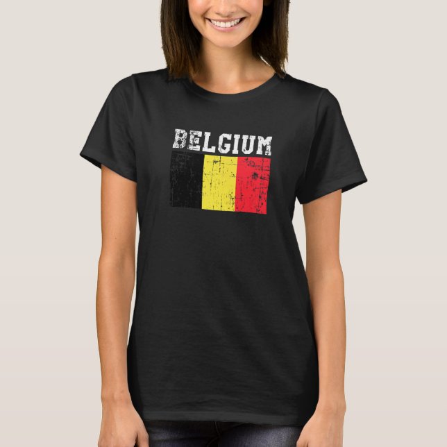 T-shirt Drapeau belge Retro Vintage (Devant)