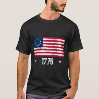 T-shirt Drapeau Betsy Ross 1776 Étoiles Et Rayures Vintage