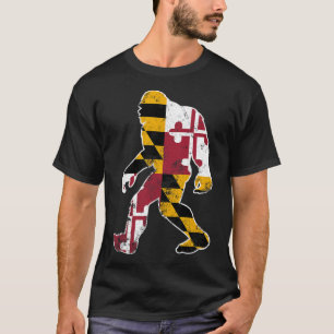 T-shirt Drapeau Bigfoot Maryland Sasquatch Hommes Femmes K