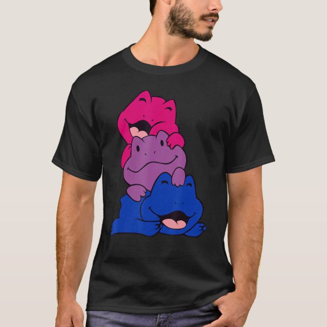 T-shirt Drapeau Bisexual Pride belle grenouille drapeau LG (Devant)