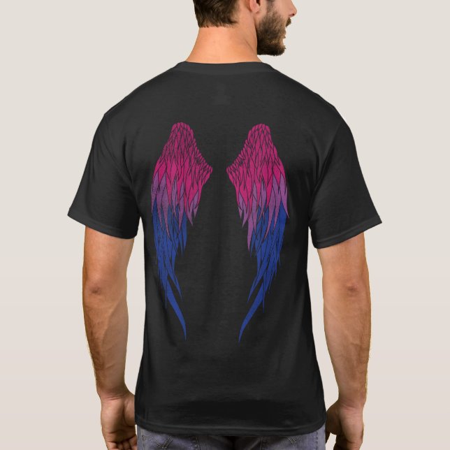 T-shirt Drapeau bisexuel - Ange (Dos)