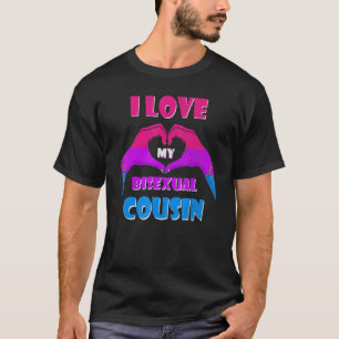 T-shirt Drapeau Bisexuel Fierté Bi Drapeau J'aime Mon Cou 