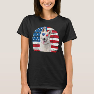 T-shirt Drapeau blanc allemand berger américain 4juillet G