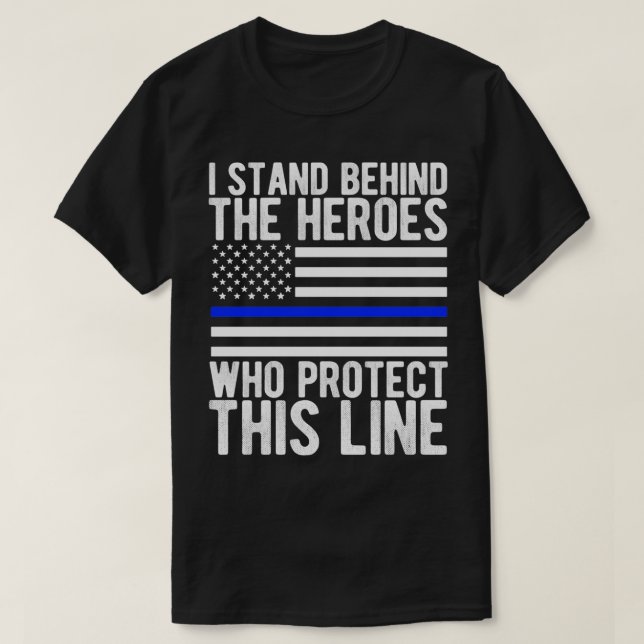 T-shirt Drapeau bleu clair mince Héros du drapeau de la po (Design devant)