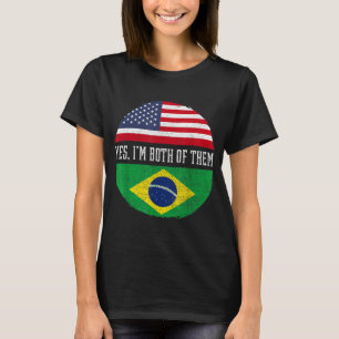 T-shirt Drapeau Brésil Hérit à moitié américain