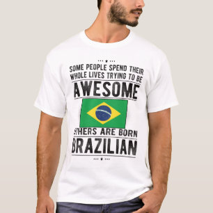 T-shirt Drapeau Brésil Patrimoine Brésil Racines brésilien