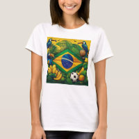 Drapeau brésilien avec Toucans et éléments tropica